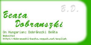 beata dobranszki business card